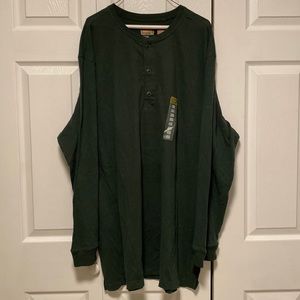 NWT Foundry Green LS Henley 2XLT Double Extra Large Tall Men